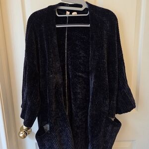 Moth By Anthropologie Blue Textured Cardigan